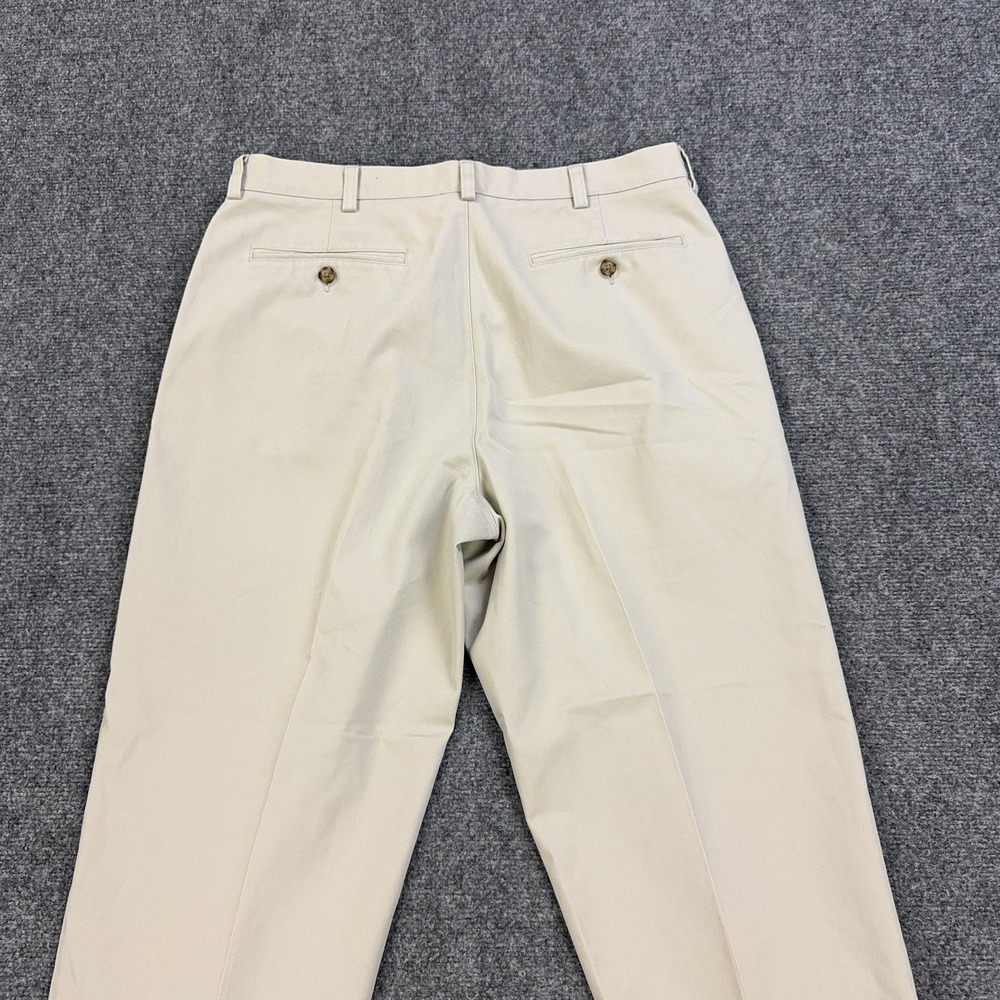 LL Bean Pants Mens 34x29 Beige Chino Natural Fit Straight Leg Cotton Casual - Picture 11 of 11